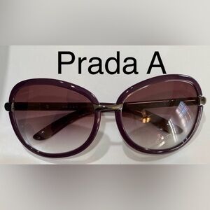 1 PAIR Prada “A” Sunglasses Purple & Wire Plastic type Sunglasses Sunglasses